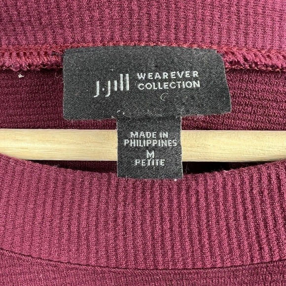 J.JILL, Wearever Collection Marooon Long Sleeve Jersey Knit Dress Sz MP - Picture 6 of 10